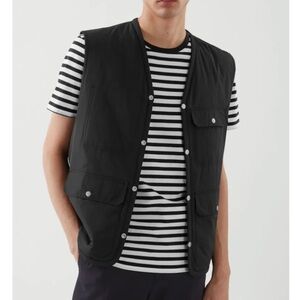 COS V-Neck Gilet snap utility vest size XL as seen on tv
